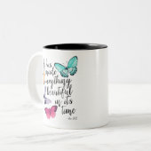 Tasse 2 Couleurs Bible Verse Cross Ecclesiastes Ecc (Devant gauche)
