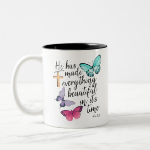 Tasse 2 Couleurs Bible Verse Cross Ecclesiastes Ecc