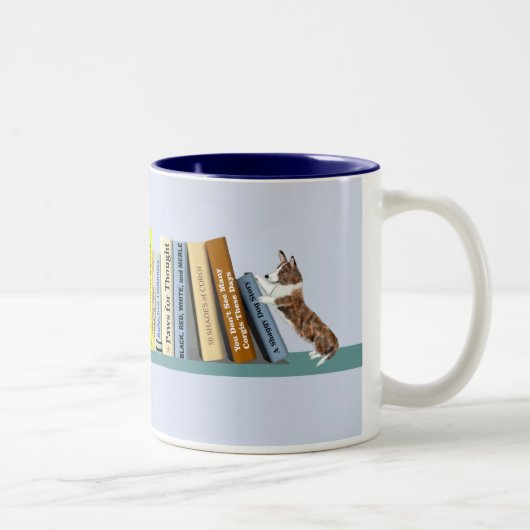 Tasse 2 Couleurs Bibliothèque Corgi (Droit)