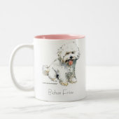 Tasse 2 Couleurs Bichon Frise (Gauche)