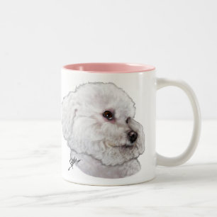 Tasse 2 Couleurs Bichon Frise dans la pensée profonde