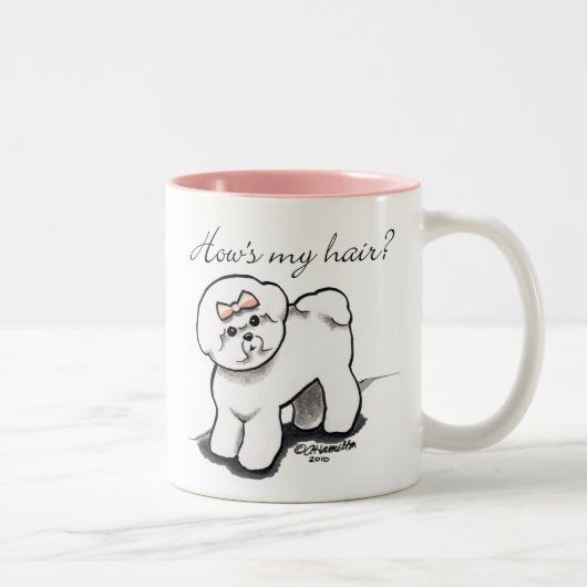 Tasse 2 Couleurs Bichon Frise Habille Mes Cheveux (Droit)
