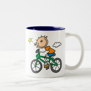 Tasse 2 Couleurs Bicyclette d'équitation de garçon de bâton