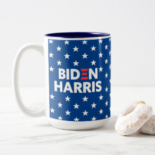 Tasse 2 Couleurs Biden / Harris White Stars Motif Blue