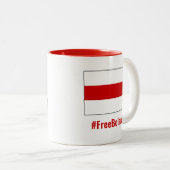 Tasse 2 Couleurs Biélorussie libre - Anglais - Blanc Rouge Blanc Dr (Devant droit)