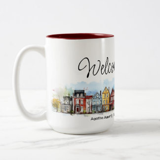 Tasse 2 Couleurs Bienvenue Accueil Immobilier Fermer Cadeau