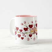 Tasse 2 Couleurs Big Love Little Love Floral Typography (Devant gauche)