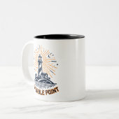 Tasse 2 Couleurs Big Sable Point Lighthouse Sunrise (Devant gauche)