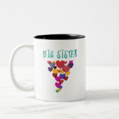 Tasse 2 Couleurs Big Soeur Amour Coeurs flottants (Gauche)