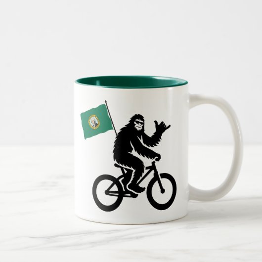 Tasse 2 Couleurs Bigfoot Cyclisme Drapeau de Washington (Droit)