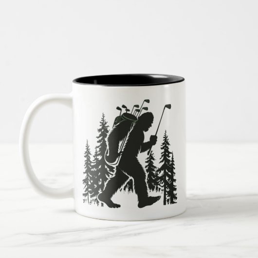Tasse 2 Couleurs Bigfoot Golfer Tree Funny Sasquatch Golfing Golf (Gauche)
