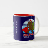 Tasse 2 Couleurs Bigfoot Nom personnalisé Noël (Devant droit)