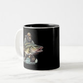 Tasse 2 Couleurs Bigfoot Pêche basse Poisson Sasquatch Yeti Yeti da (Devant gauche)
