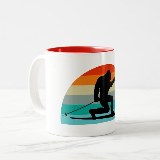 Tasse 2 Couleurs Bigfoot Telemark Ski Arc-en-ciel (Devant gauche)