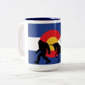 Tasse 2 Couleurs Bigfoot, Unicorne et Jackalope (Devant gauche)