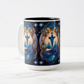 Tasse 2 Couleurs Bijoux Galaxy Zodiac Gemini (Devant gauche)
