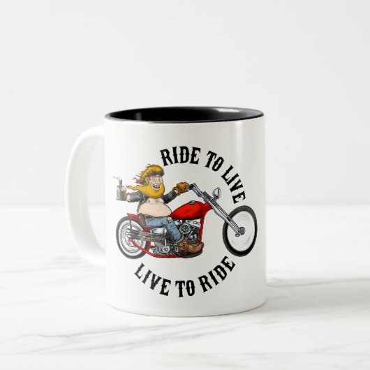 Tasse 2 Couleurs Biker motard (Devant gauche)