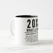 Tasse 2 Couleurs Bilan simple de l'année en typographie moderne (Devant gauche)