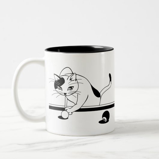 Tasse 2 Couleurs Billard Jeu Chat Visent À (Gauche)