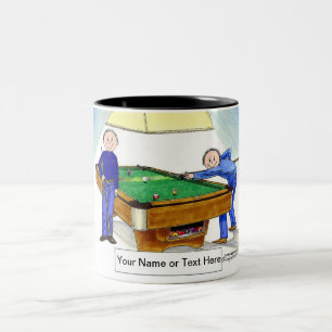 Tasse 2 Couleurs Billard, Joueurs de piscine - Cartoon Homme & Homm