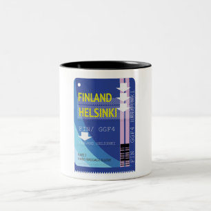 Tasse 2 Couleurs Billet de voyage en Finlande Helsinki