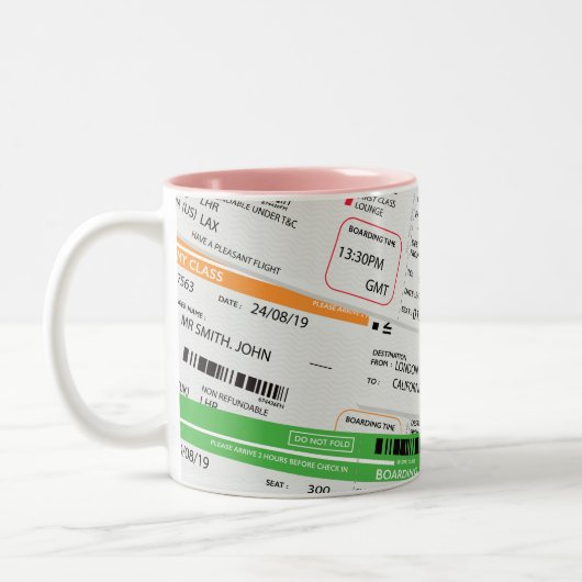 Tasse 2 Couleurs Billets avion (Gauche)