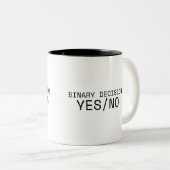 Tasse 2 Couleurs Binary Decision Yes No Minimalist (Devant droit)