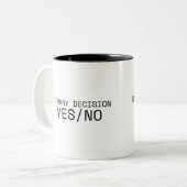 Tasse 2 Couleurs Binary Decision Yes No Minimalist (Devant gauche)