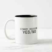Tasse 2 Couleurs Binary Decision Yes No Minimalist (Gauche)