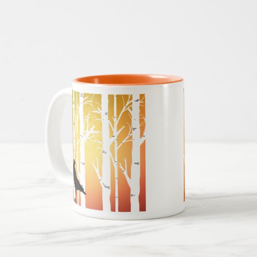 Tasse 2 Couleurs Birch Tree and Crow (Devant gauche)