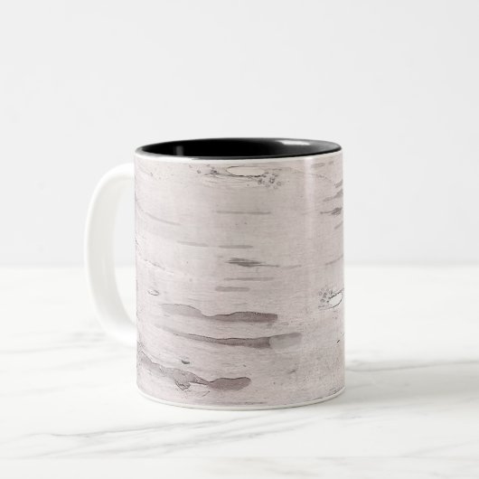 Tasse 2 Couleurs Birch Tree Blanc Bois Grange rustique Personnalisé (Devant gauche)