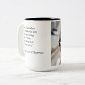 Tasse 2 Couleurs Bird, Chickadee, Thoreau, citation, (Devant gauche)