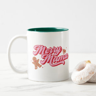 Tasse 2 Couleurs Biscuit en pain d'épices Joyeux Noël Mama