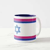 Tasse 2 Couleurs Bisexual Israel Pride Flag Small (Devant droit)
