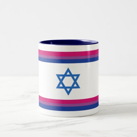 Tasse 2 Couleurs Bisexual Israel Pride Flag Small (Centre)