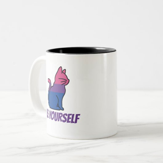 Tasse 2 Couleurs Bisexual Pride Chat - Soyez vous-même (Devant gauche)