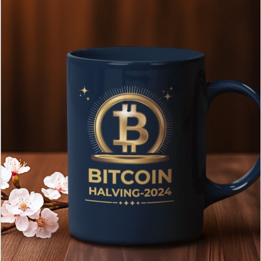Tasse 2 Couleurs BITCOIN HALVING 2024 Crypto Devise numérique