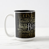 Tasse 2 Couleurs Bitcoin logo wordart graphiques (Gauche)
