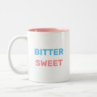 Tasse 2 Couleurs Bittersweet en Turquoise & Texte Rose Coff à deux 