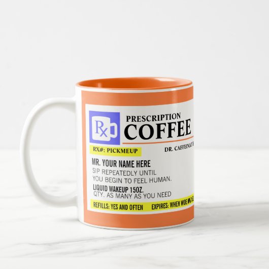 Tasse 2 Couleurs Bizarre de café de prescription (Gauche)