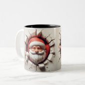 Tasse 2 Couleurs Bizarre de Noël Père Noël à deux faces (Devant gauche)