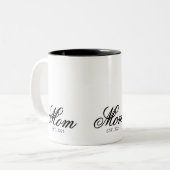 Tasse 2 Couleurs Black Elegant Script Established Mom (Devant gauche)