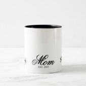 Tasse 2 Couleurs Black Elegant Script Established Mom (Centre)