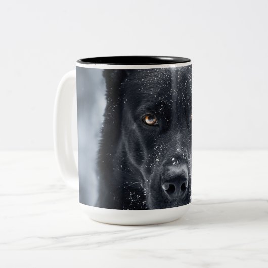 Tasse 2 Couleurs Black German Shepherd (Devant gauche)