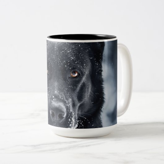 Tasse 2 Couleurs Black German Shepherd (Devant droit)