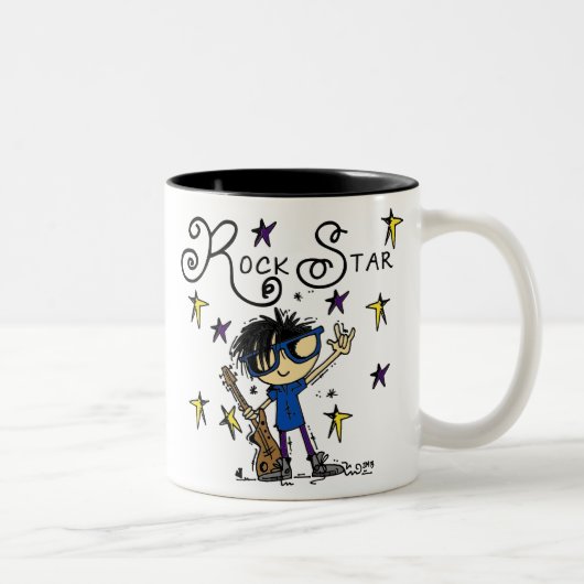 Tasse 2 Couleurs Black Hair Boy Rock Star (Droit)