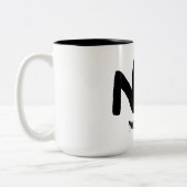 Tasse 2 Couleurs Black Ink "No" and funny message (Gauche)