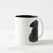 Tasse 2 Couleurs Black Lab Dog Art (Devant droit)