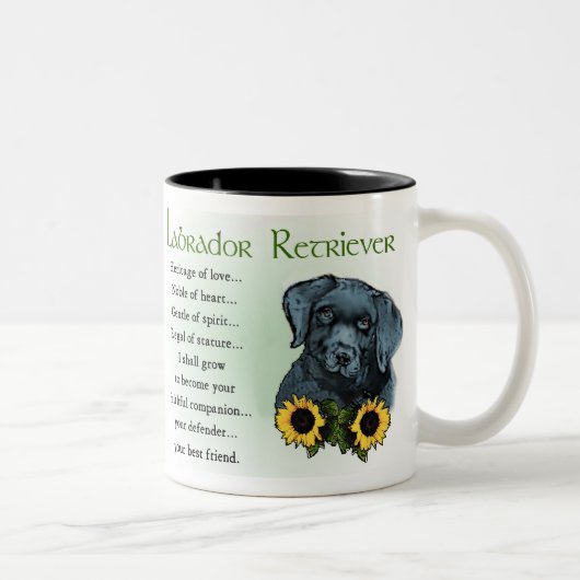 Tasse 2 Couleurs Black Labrador Retriever Puppy Cadeaux (Droit)