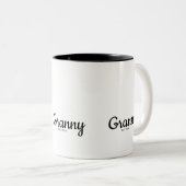 Tasse 2 Couleurs Black Script Established Grandma (Devant droit)